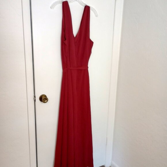 Modcloth Effortless Elegance Faux-Wrap Burgundy Long Dress - Picture 6 of 11